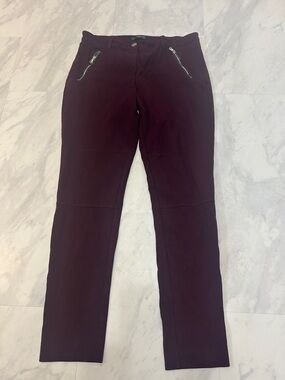 Dynamite Burgundy Zip-Pocket Stretch Pants